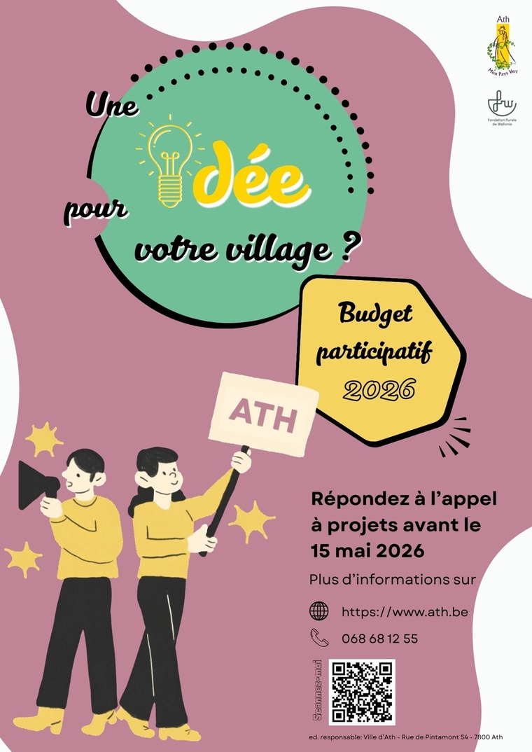Affiche pour le budget participatif d'Ath 2026