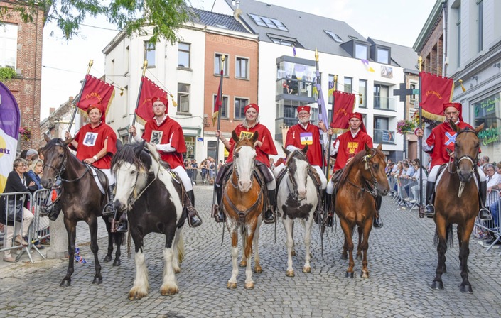 Le groupe des 5 cantons chevaux Ducasse d'Ath