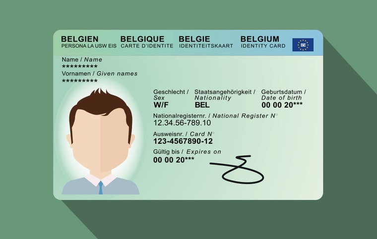 carte d'identité fond vert